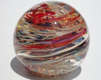Glass Paperweight - Multicolored - Hand Blown- Free Shipping