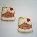 Felt Embroidered Appliques, Gingerbread House, Set of 4