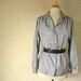 Vintage Black and White Long Sleeve Blouse with Chevron Design- Size XL
