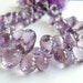 Pink Amethyst Gemstone Briolette Faceted Tear drop 8.5 to 9.5mm 12 beads