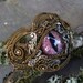 SOLD Gothic Steampunk Bronze Cat Evil Eye Bracelet 7 plus