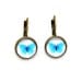 Blue Butterfly Earrings, Butterfly Illustration, Dangle Earrings