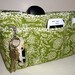 Quilted Large Purse Organizer Insert With 4" Depth Enclosed Bottom Olive Green