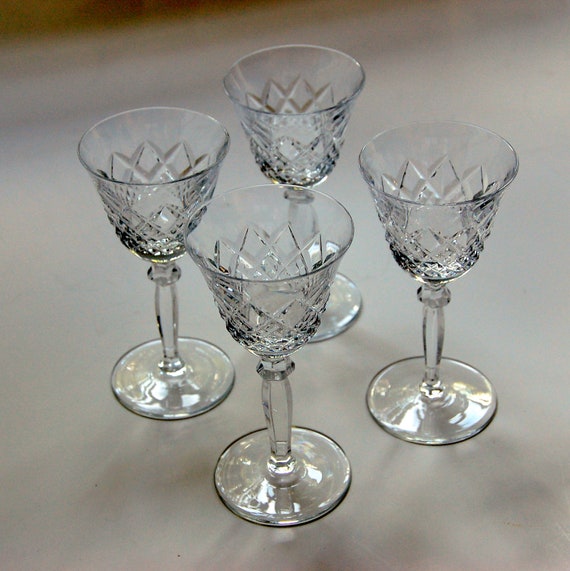 4 Vintage Cut Crystal Cordial or Liqueur or by GrandmasTopDrawer