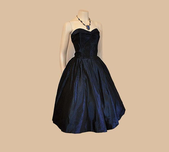 1950s dress / Vintage 50's Strapless by Planetclairevintage