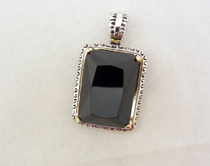 Two Tone Faceted Glass Pendant