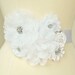 White Bridal Sash with Flowers - Jeweled Flower Bridal Wedding Belt - READY TO SHIP