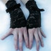 Black Lace Fingerless Gloves - Steampunk Accessory - Holiday Gift Goth Victorian - Custom to Order
