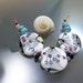 Melanie Moertel Lampwork Beads - White glass bead mini set of 3 plus 6 spacers - "Three Butterfly Wings"