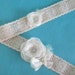 Wedding Garter Champagne lace, Ivory Roses, bridal garter set E302, garter accessory