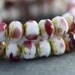 CHERRY CHEESECAKE .. Picasso Czech Glass Rondelle Beads 6x8mm (2421-10)