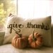 RESERVED for Valerie...Give Thanks and Boo! Scripted Thanksgiving Pillow Cover in Natural Linen
