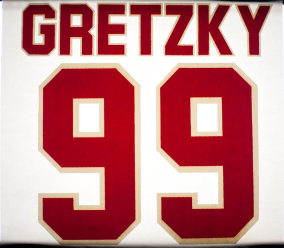 Items similar to Vintage WAYNE GRETSKY 99 jersey number iron on t-shirt ...