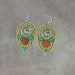 Vintage Elk Button and Coral Earrings