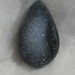 Druzy or Drussy pear cab, gray and black colors, all crystal top, 22.12 carats 096-13-006