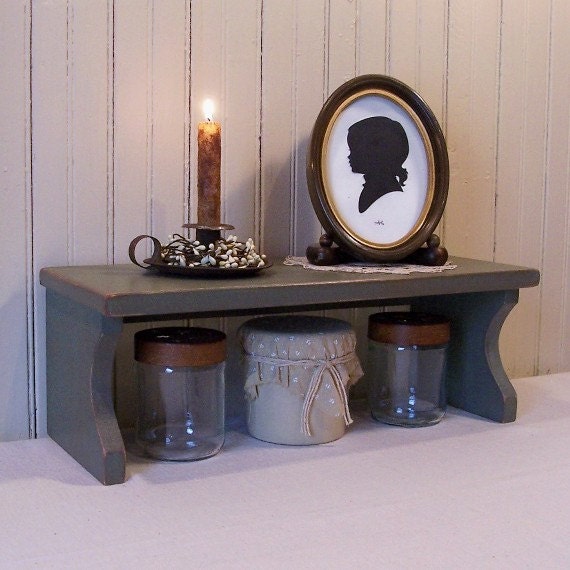 Items similar to Primitive Bathroom Countertop Riser Bench Shabby Chic