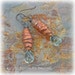 Handmade Snakeskin Bead and Glass Headpin Earrings