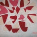 RED And WHITE VINTAGE cutter quilt hearts lot for Christmas Crafts