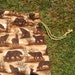 Drawstring bag woodland animals brown cotton for library toys sheets storage