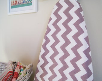 Ironing Board Cover - Chevron in Gray and White