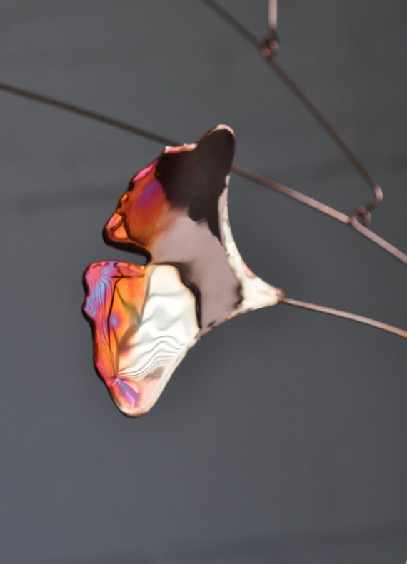 Free shipping on our Copper Mobile with Handmade Ginkgo Leaf