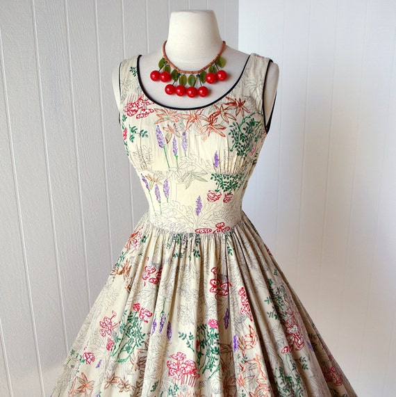 vintage 1950's dress ...fun PARADE NEW YORK paint by