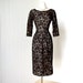 vintage 1950's dress ...sexy MARTHA MANNING black lace nude illusion bombshell wiggle cocktail party dress