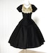 30 PERCENT OFF CODE vintage 1950's dress ...lillie rubin miami black and gold full skirt cocktail party dress