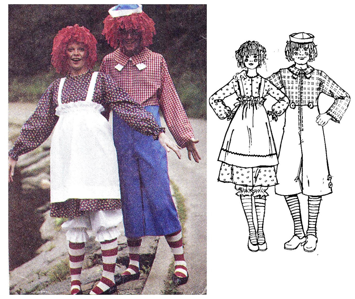 Raggedy Ann and Andy Costumes Pattern Adult Couples Costume