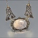 Art Deco Necklace Pink Quartz Sterling SIlver Marcasite Pendant Vintage 1920s Jewelry