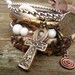 Isis' Touch,gypsy bangle stack,urban gypsy,wrapped bracelets,creams,browns,prairie wedding