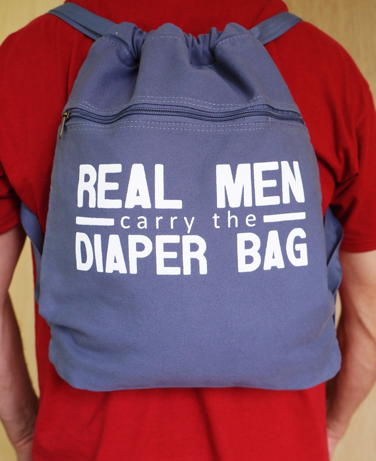Canvas Backpack Real Men Carry The Diaper Bag by SunAndAsphalt