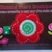 Girls Hair Accessories - Felt Hair Clips - Red And Emerald Green Christmas Embroidered Felt Daisy Flower With Swirl Center