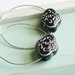 Hoop Earrings - Black and Silver - Silver Earrings