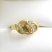 Vintage Tigers Eye and Clear Rhinestones Ring Size 5