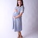 Vintage 1940s Blue and White Gingham Maternity Dress