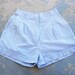 vintage High Waist Shorts - 80s Blue and White Pinstripe Shorts Sz S