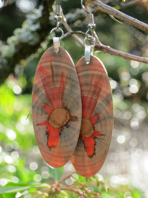 Crazy Awesome Sexy Monkey Puzzle Wood Earrings