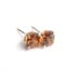 Orange Zircon Stud Earrings Sterling Silver