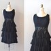 1960s dress / black lace 60s dress / Trio 1964 dress