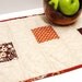 Thanksgiving table runner- quilted- with rust, mustard, brown and brick red on beige "Gratitude", Ready to ship