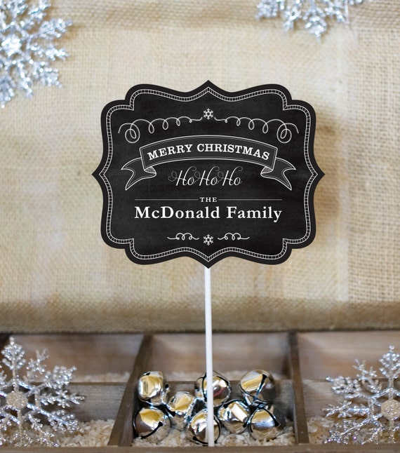 Chalkboard Holiday Christmas Printable PHOTOBOOTH PROPS - EDITABLE Text Instant Download Il_570xn