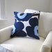 Marimekko PILLOW cover - cushion sham - throw pillow in mod blue poppies flowers - Scandinavian home decor (only 1 - ready to ship)