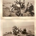lot 2 vintage photo postcard RPPC Flapper Men Women Swimsuit on Beach Rocks 1920s