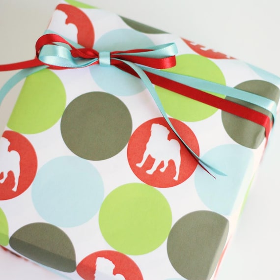 Dog Silhouette Wrapping Paper Custom Dog Silhouette Wrapping Paper