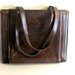 Vintage brown leather laptop hand / shoulder bag briefcase / distressed