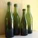 Dark Green Glass Bottles 4 Old Bottles Vignette Centerpiece Rustic Wedding Vases