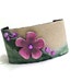 Leather bracelet lavender flower and freshwater pearls