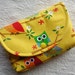 Large Snap Pouch ...Ten Little Things Owls in Yellow