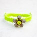Neon lime bracelet flower bracelet macrame jade stackable bracelet